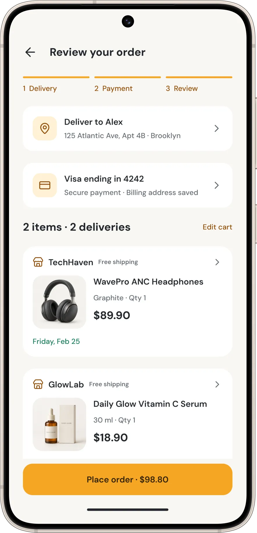 Cartiva – Review your order