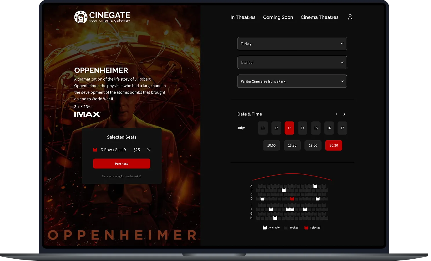 CineGate – Seat Selection & Payment