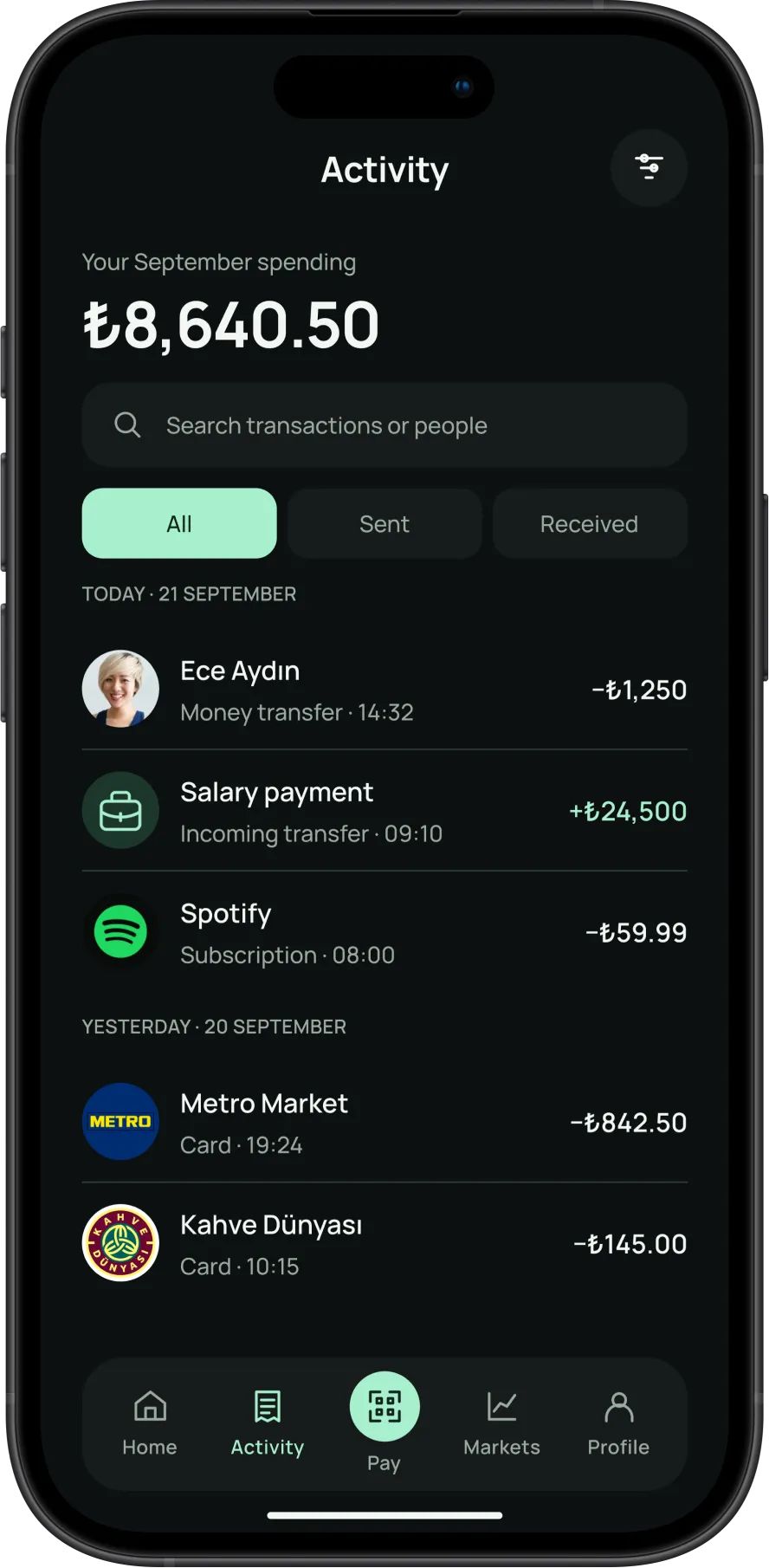 Paymint screen