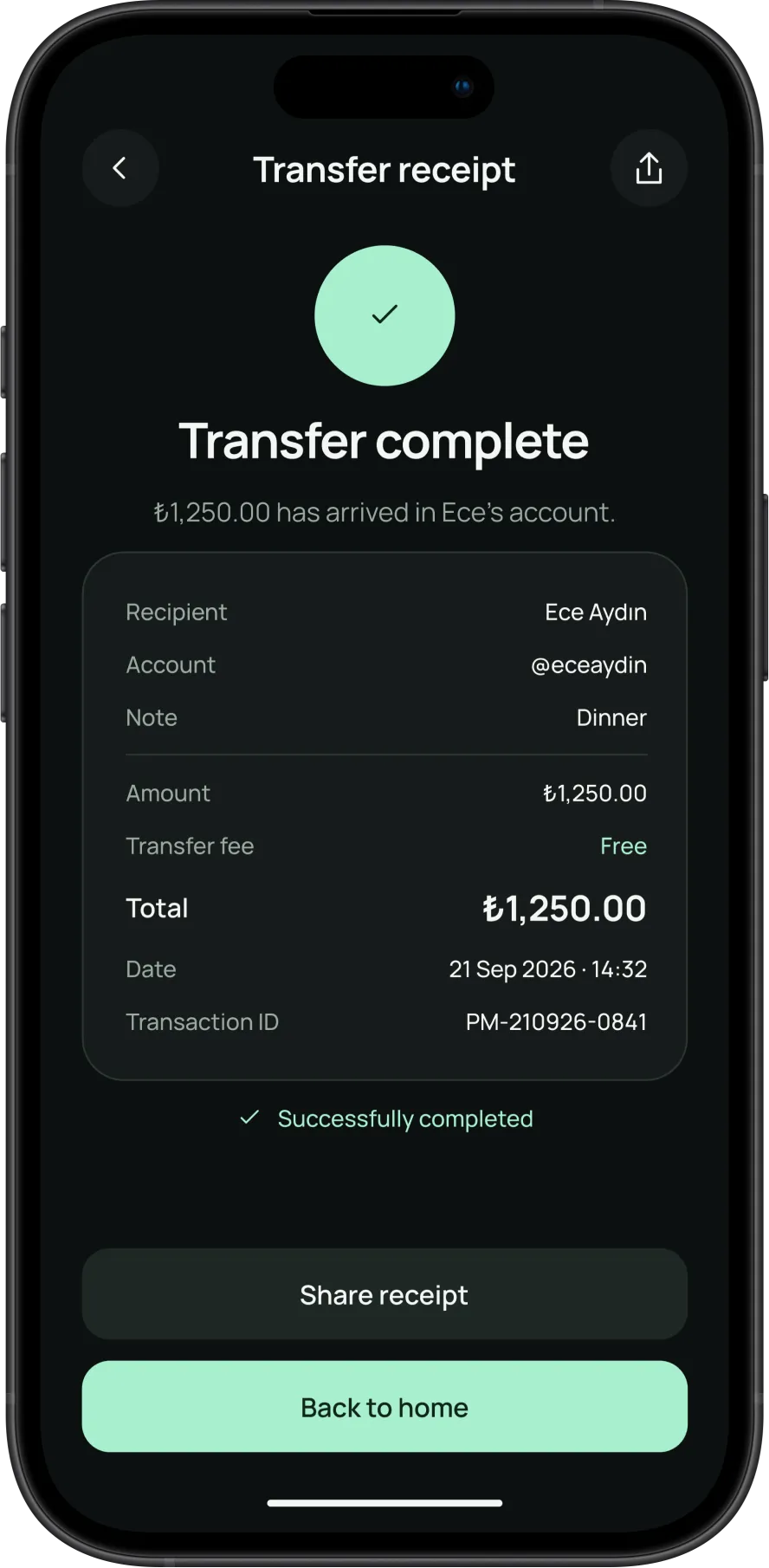 Paymint screen