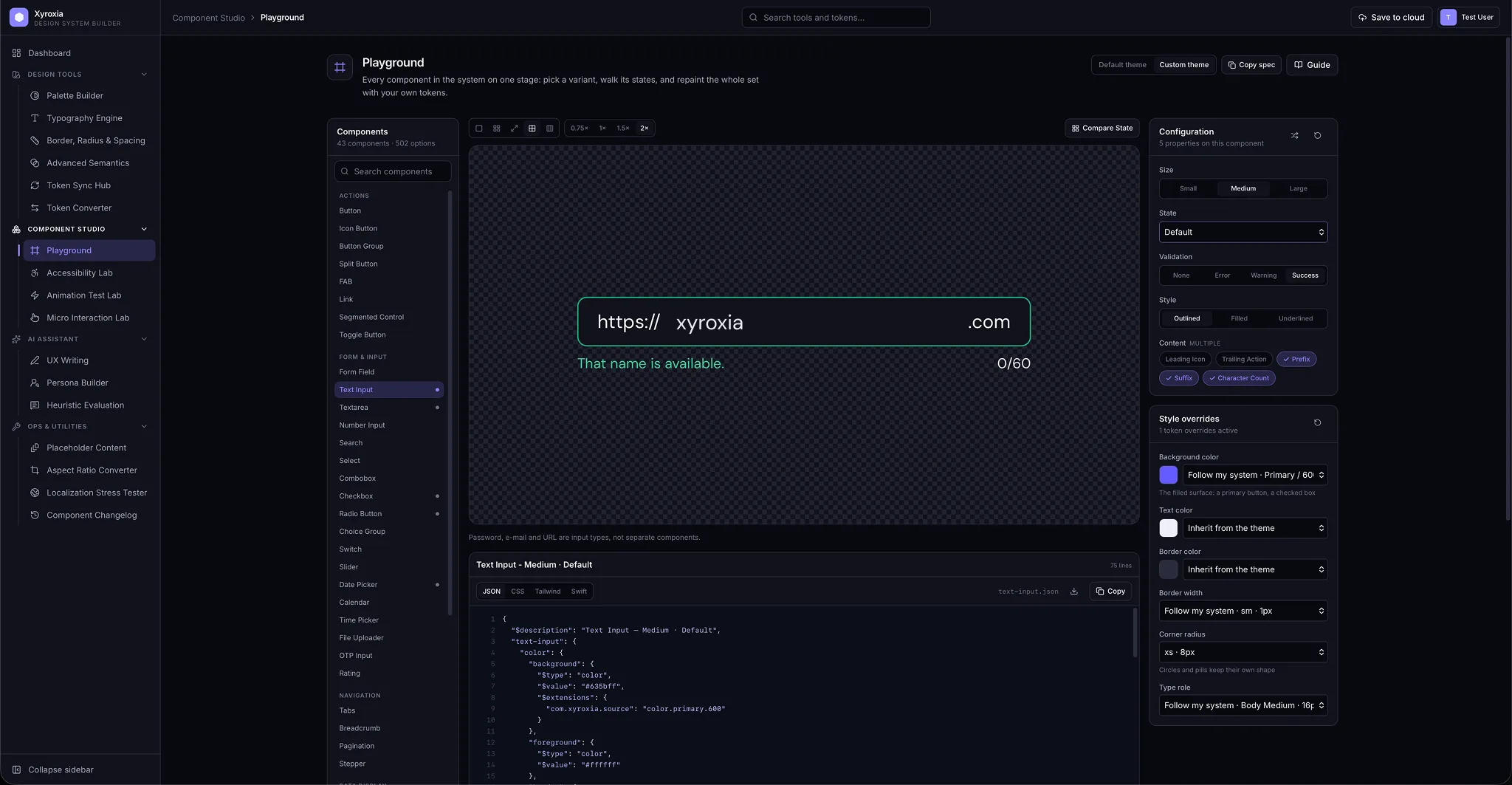 Xyroxia animation test lab screen